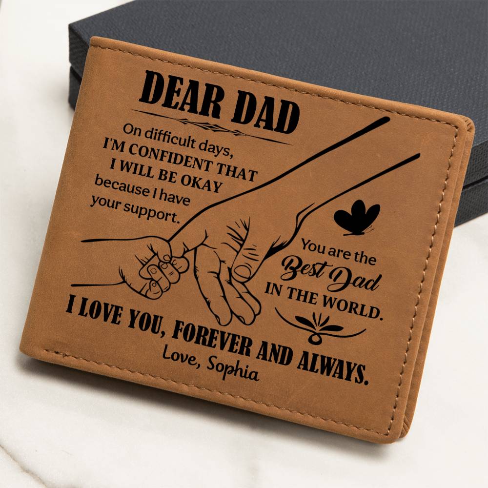 Personalized Dear Dad Leather Wallet - Emotional Father&