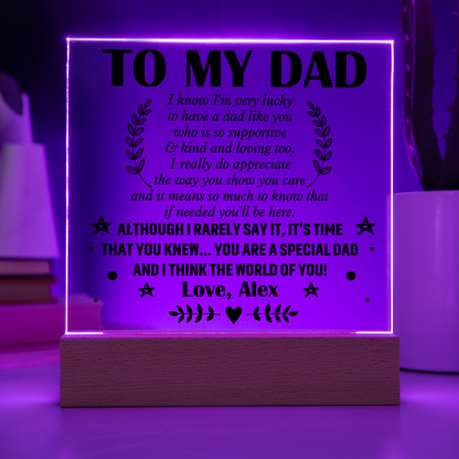 Personalized To My Dad LED Night Light Plaque - Emotional Father&