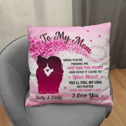 To My Mom Personalized Pillow – Mother’s Day Gift for Mom from Kids, Custom Name Mom Pillow, Sentimental Mom Throw Pillow