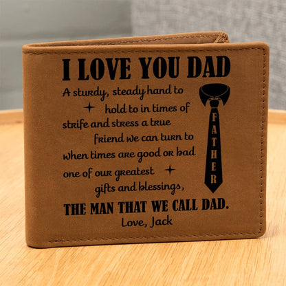 I Love You Dad Personalized Leather Wallet - Emotional Father&