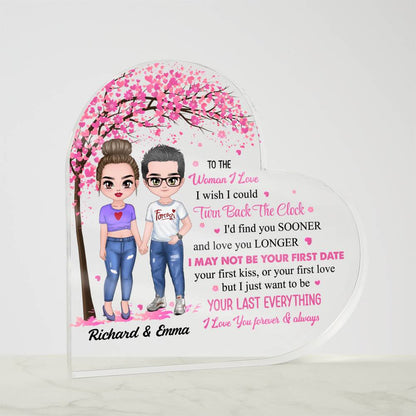 Custom heart acrylic plaque romantic Valentine gift for couples