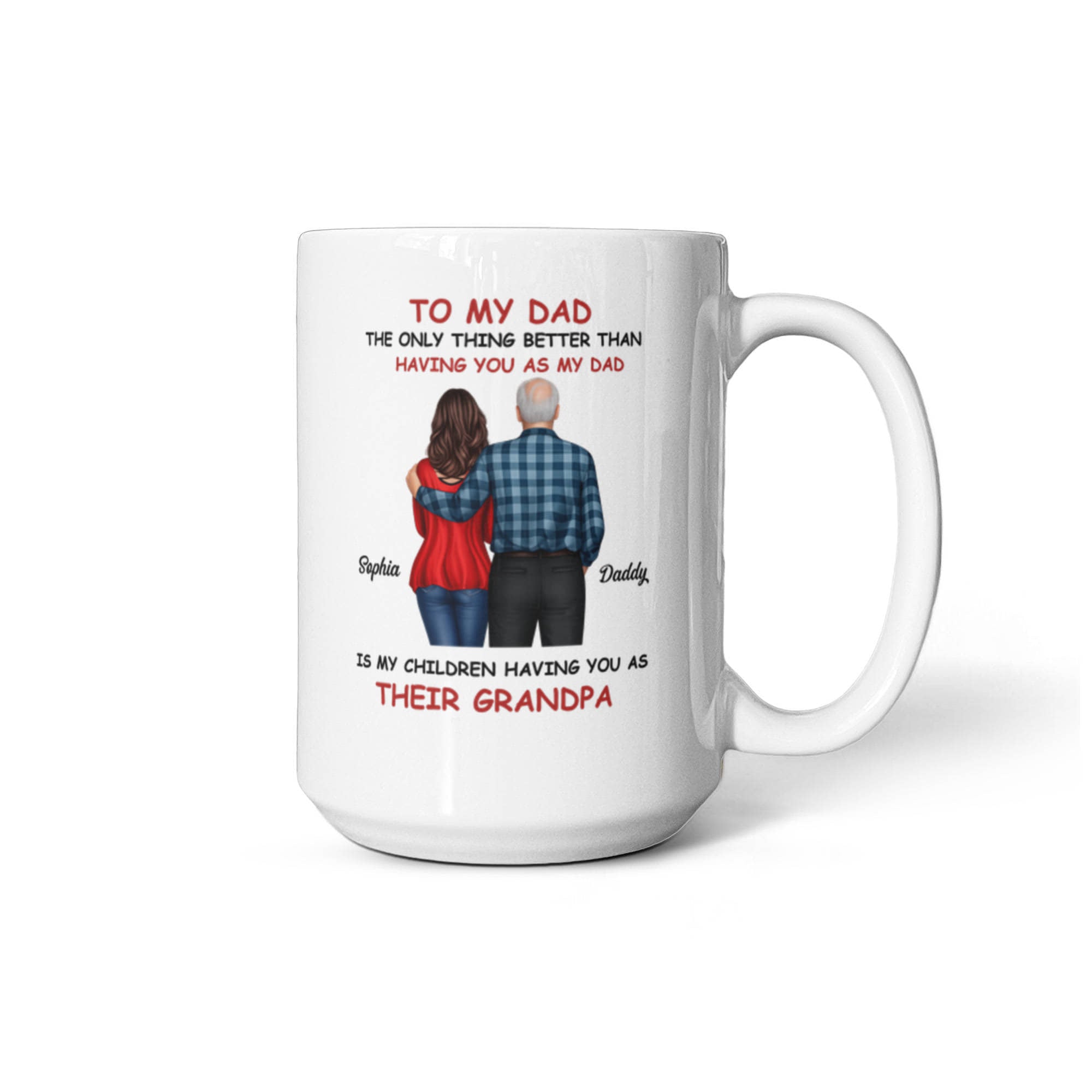 To My Dad Grandpa Mug – Father to Grandpa Gift, Personalized Dad Mug from Daughter, Father&