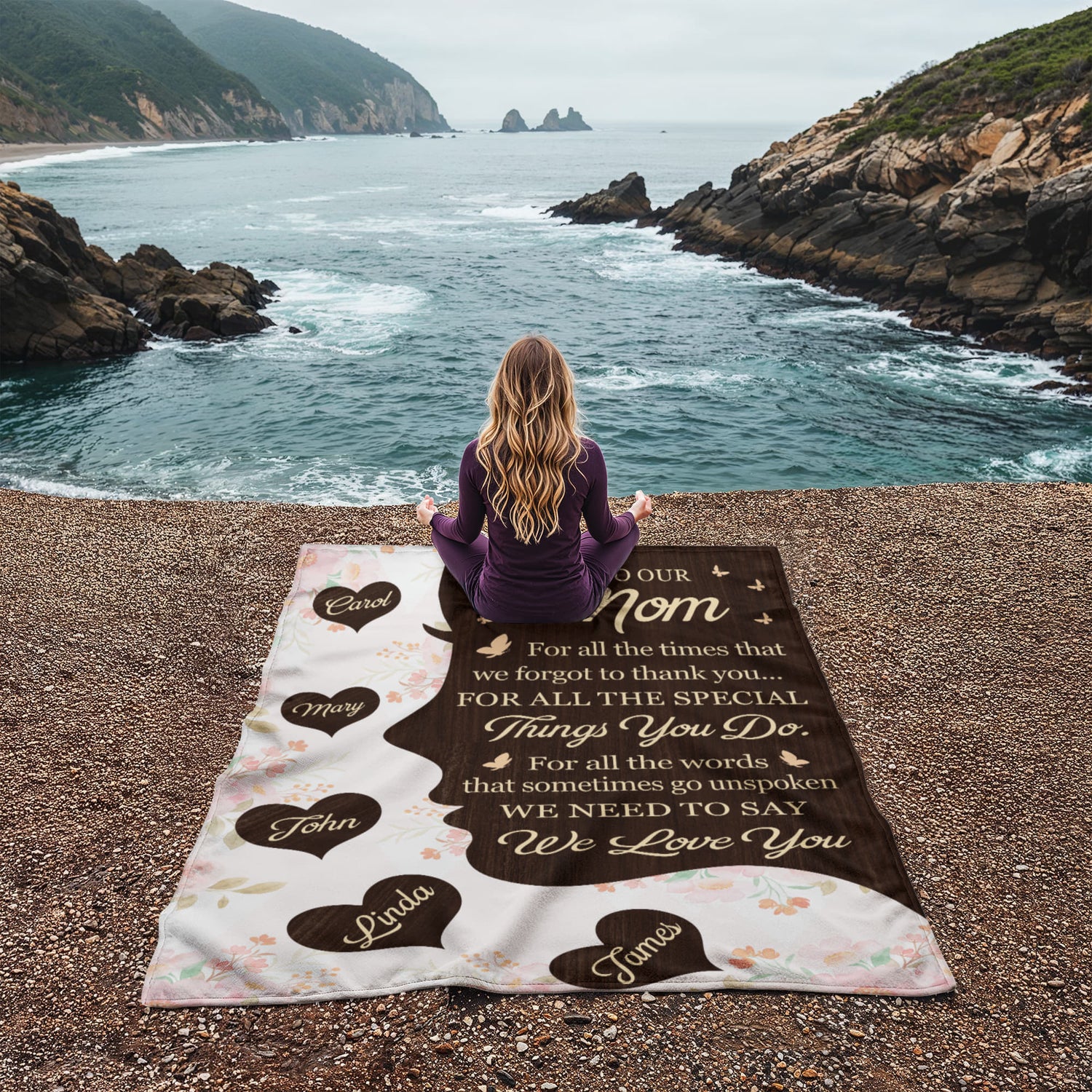 To Our Mom Personalized Blanket – Custom Mom Gift from Kids, Mother’s Day Gift for Mom, Sentimental Mom Throw Blanket with Name