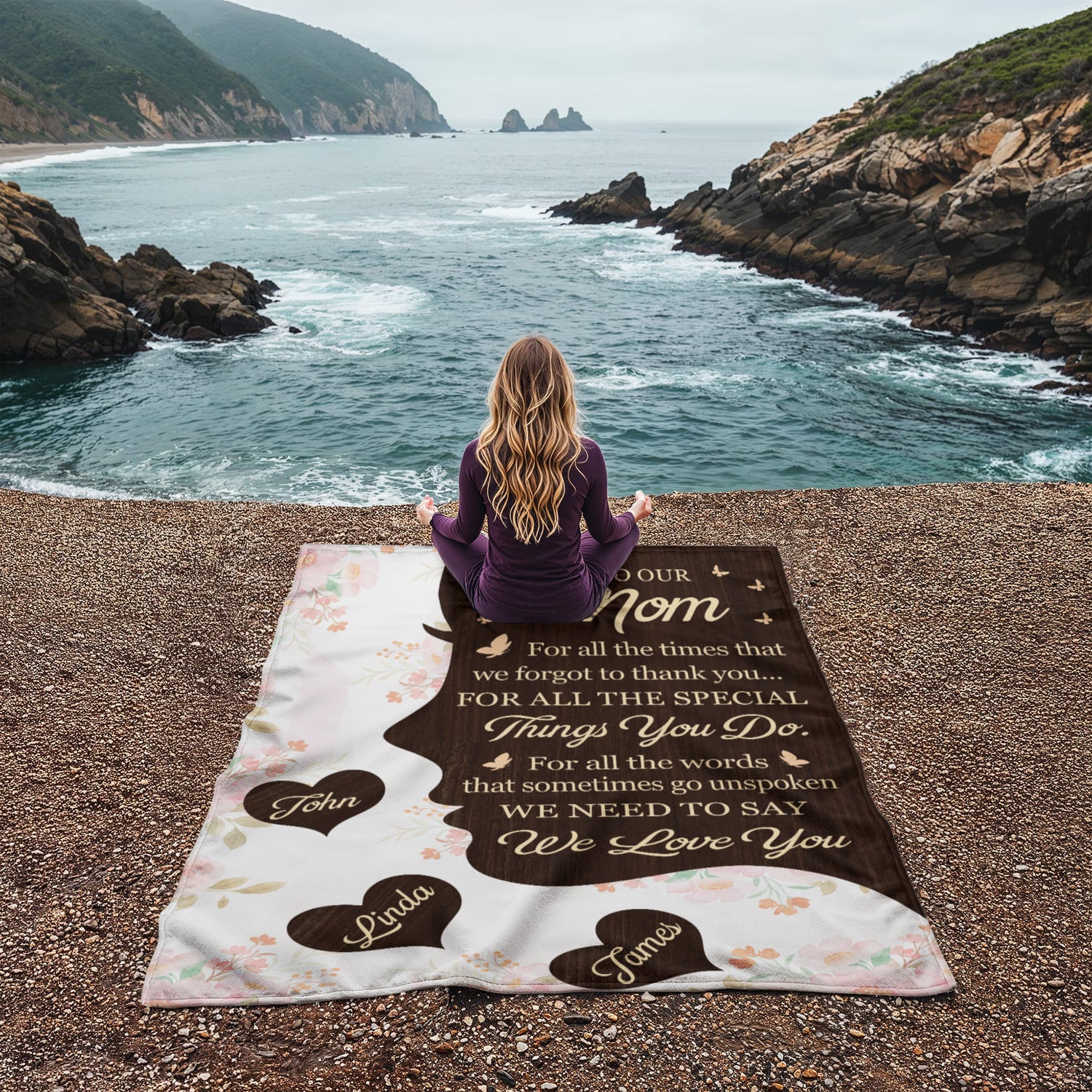 To Our Mom Personalized Blanket – Custom Mom Gift from Kids, Mother’s Day Gift for Mom, Sentimental Mom Throw Blanket with Name