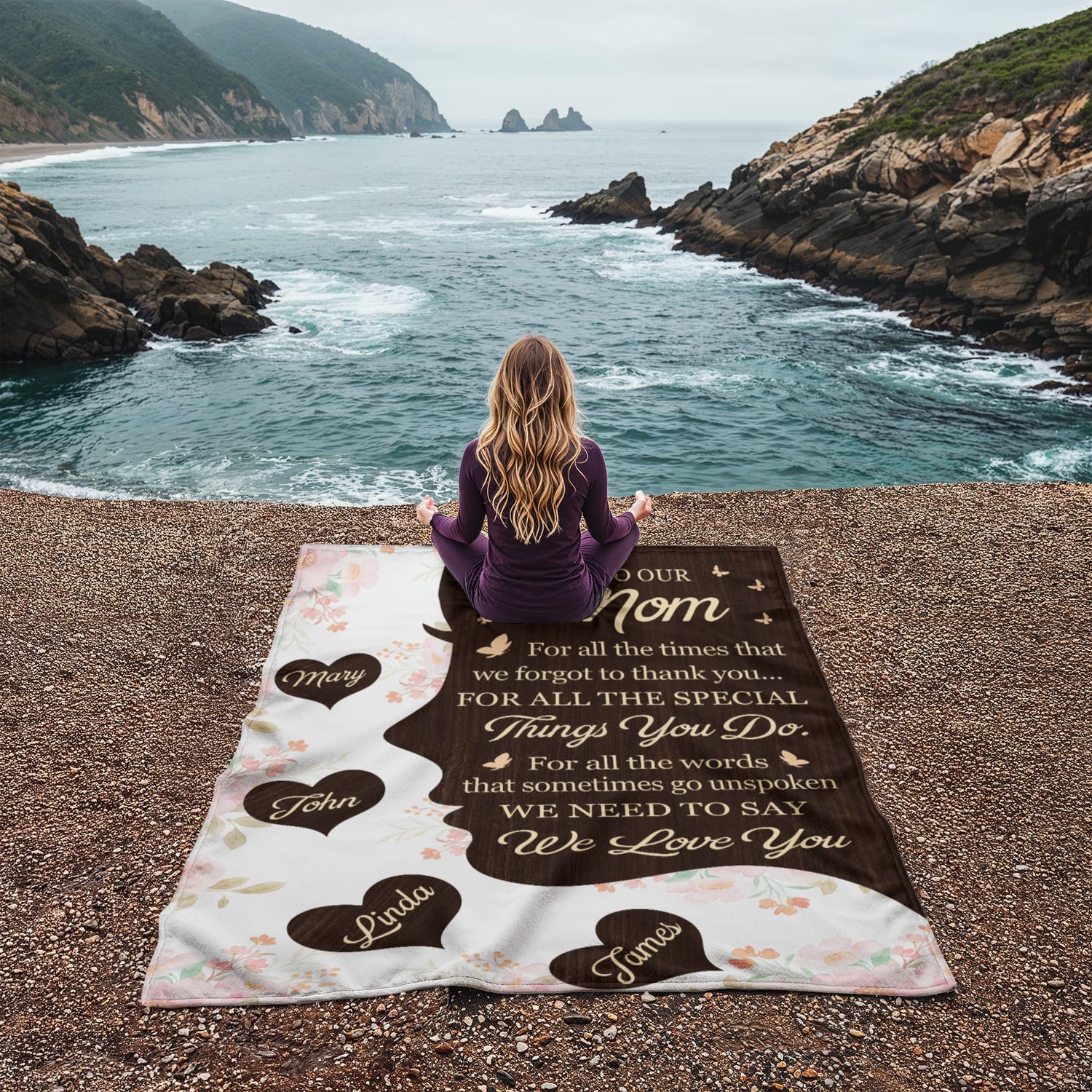 To Our Mom Personalized Blanket – Custom Mom Gift from Kids, Mother’s Day Gift for Mom, Sentimental Mom Throw Blanket with Name
