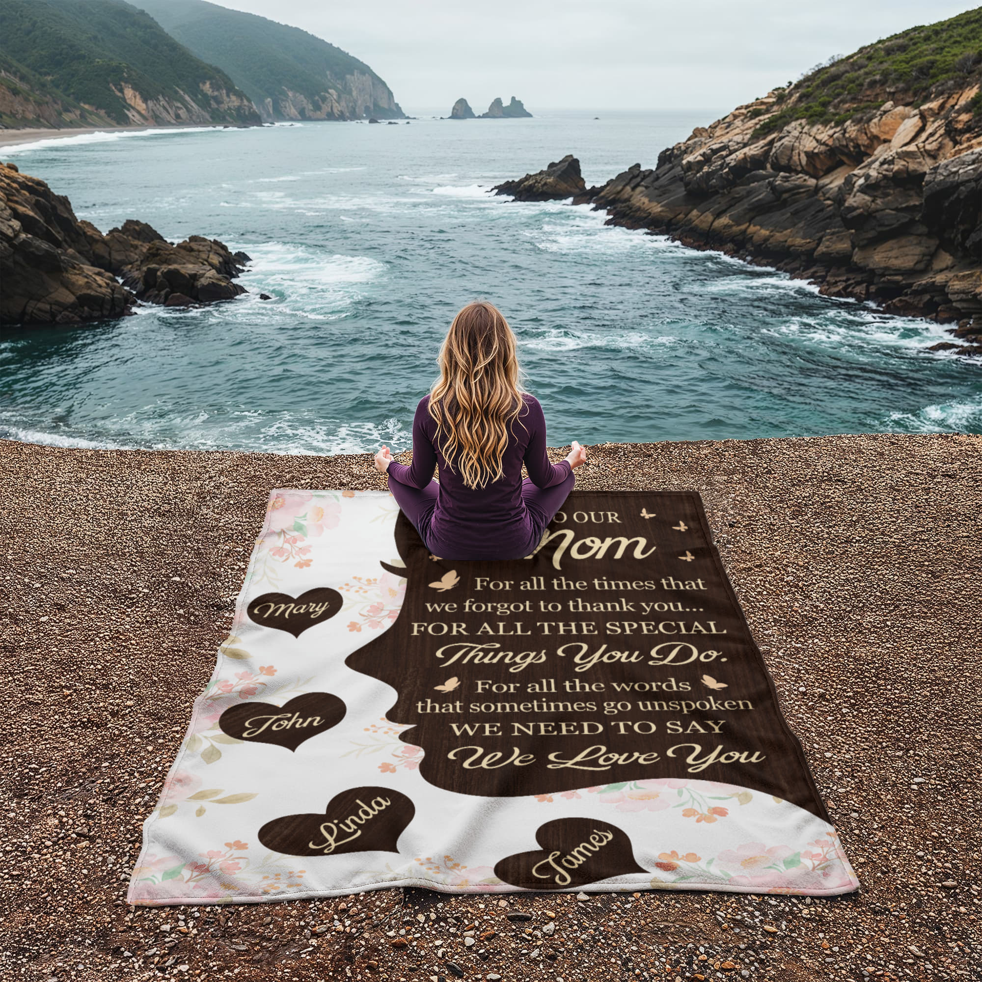 To Our Mom Personalized Blanket – Custom Mom Gift from Kids, Mother’s Day Gift for Mom, Sentimental Mom Throw Blanket with Name