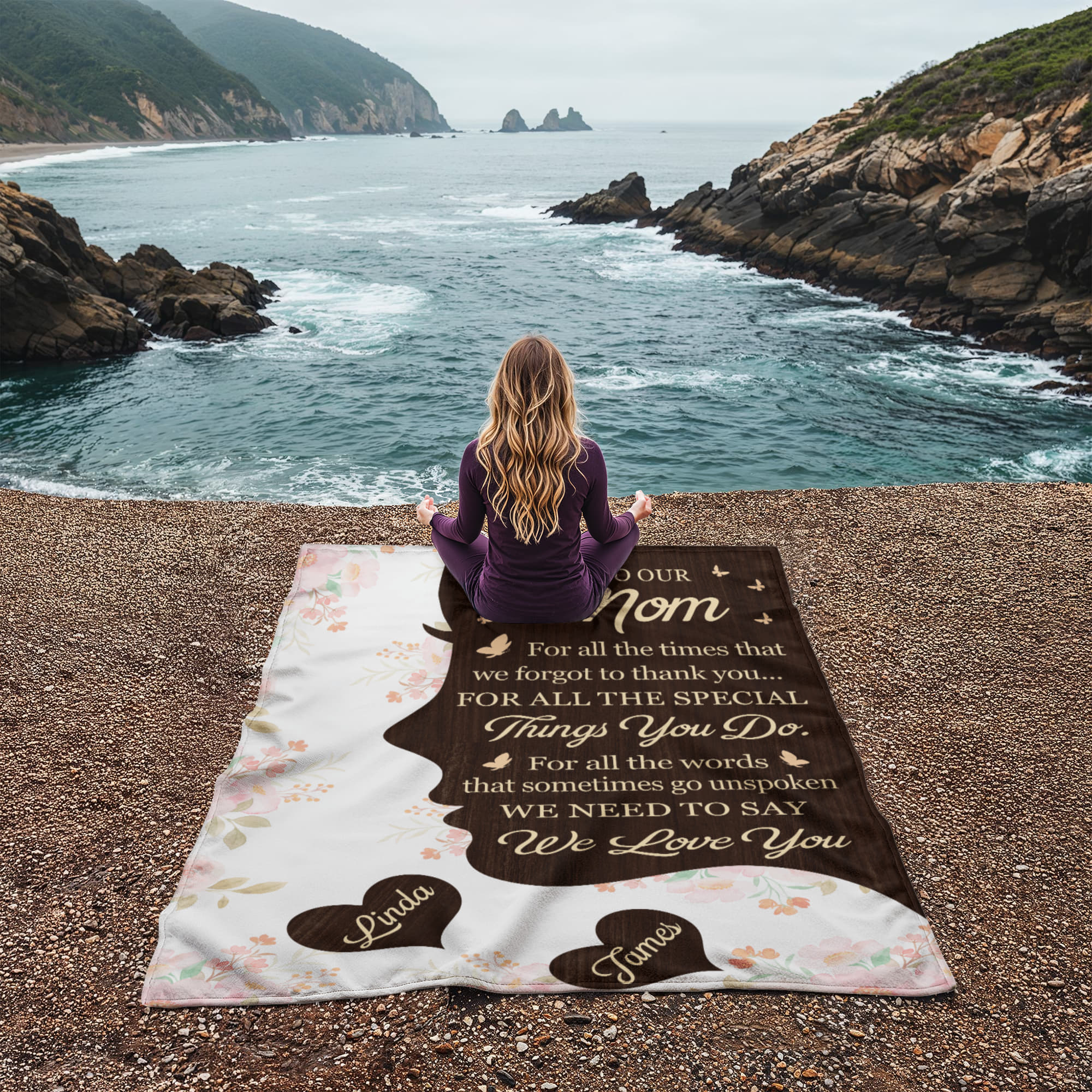 To Our Mom Personalized Blanket – Custom Mom Gift from Kids, Mother’s Day Gift for Mom, Sentimental Mom Throw Blanket with Name