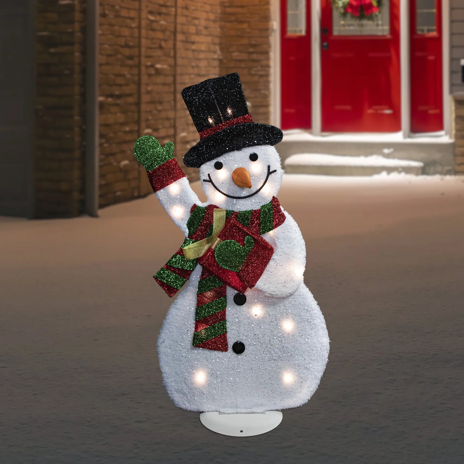 Northlight Lighted Waving Snowman Outdoor Christmas Decoration - 32" - Clear Lights