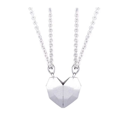 2Pcs Magnetic Heart Couple Necklace for Women Men Lover Valentine&