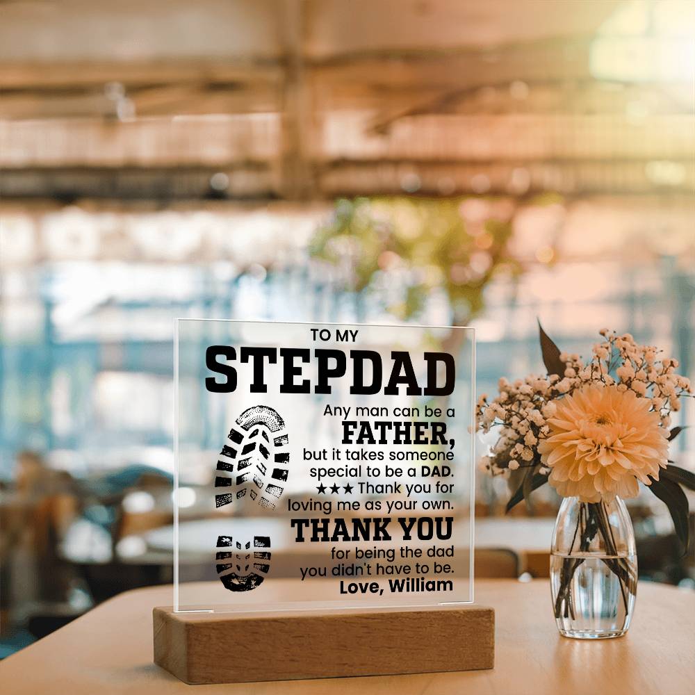 Personalized To My Stepdad LED Night Light Plaque - Emotional Father&