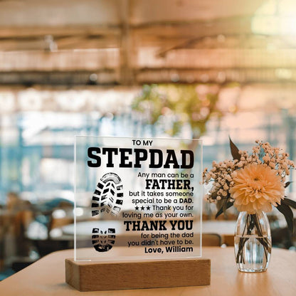 Personalized To My Stepdad LED Night Light Plaque - Emotional Father&