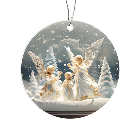 Angel Series Snow Globe Edition - Three Angels Choir Snow Globe Acrylic Ornament