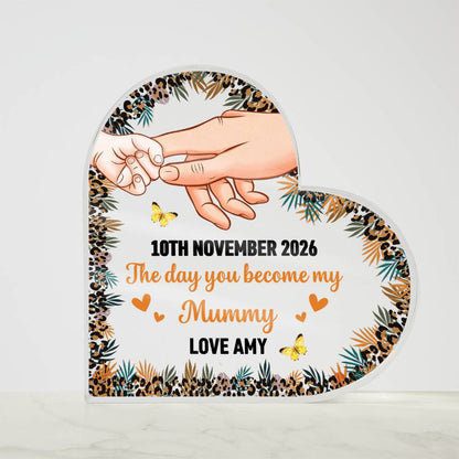 Custom The Day You Became My Mommy Plaque – Personalized Gift