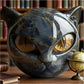 Decorative Black Cat Stone Figurine - Marble-Like Resin Sculpture