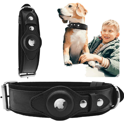 Leather AirTag Dog Collar