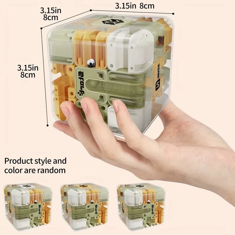 3X3 3D Puzzle Maze Game Six-Sided Transparent Maze Magic Cube Puzzle Speed Cubes Maze Toys for Kids,Children&