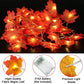5M 50LED Fall Pumpkin Maple Leaf String Lights Garland Led Fairy Lights for Autumn Decoration Halloween Party Home Decor