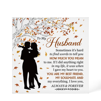 To My Husband Acrylic Block – Romantic Personalized Gift | Always & Forever Couple Keepsake