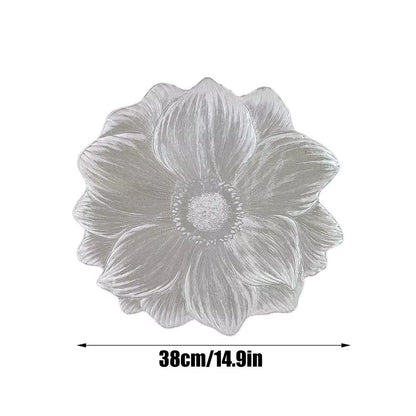 Lotus Shape Heat Resistant Washable Placemat Waterproof Oil-Proof Tableware Place Mat Kitchen Dinning Table Decorative Placemats