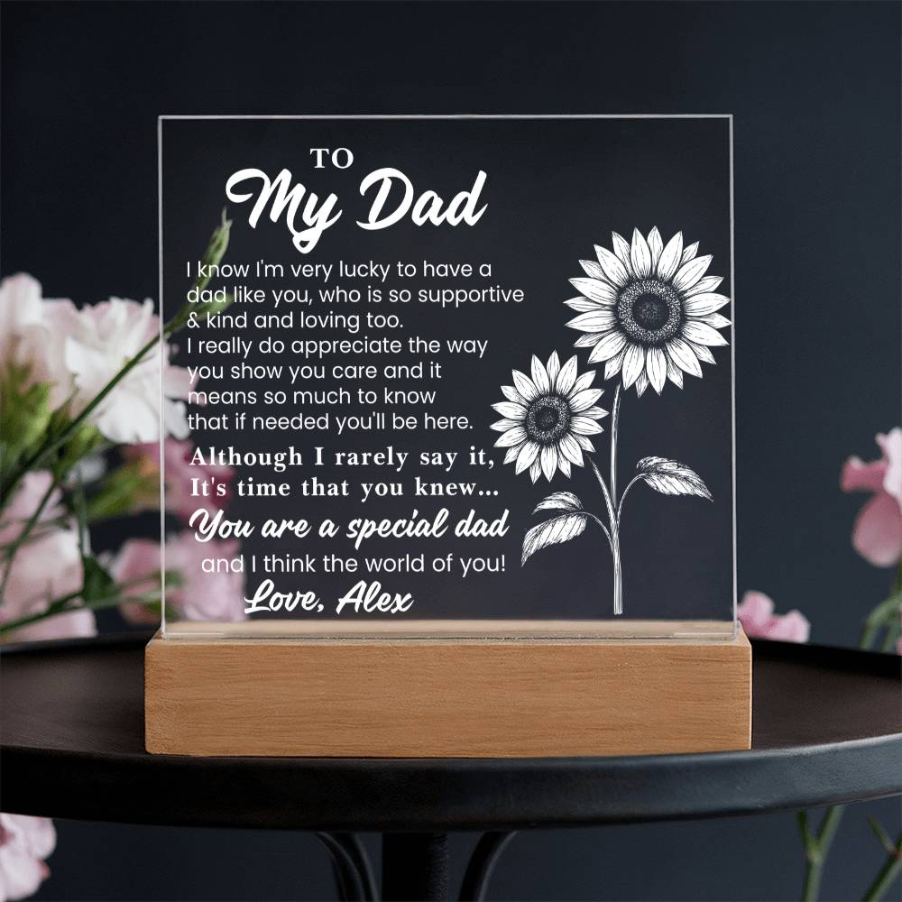 To my dad personalized acrylic LED plaque gift
