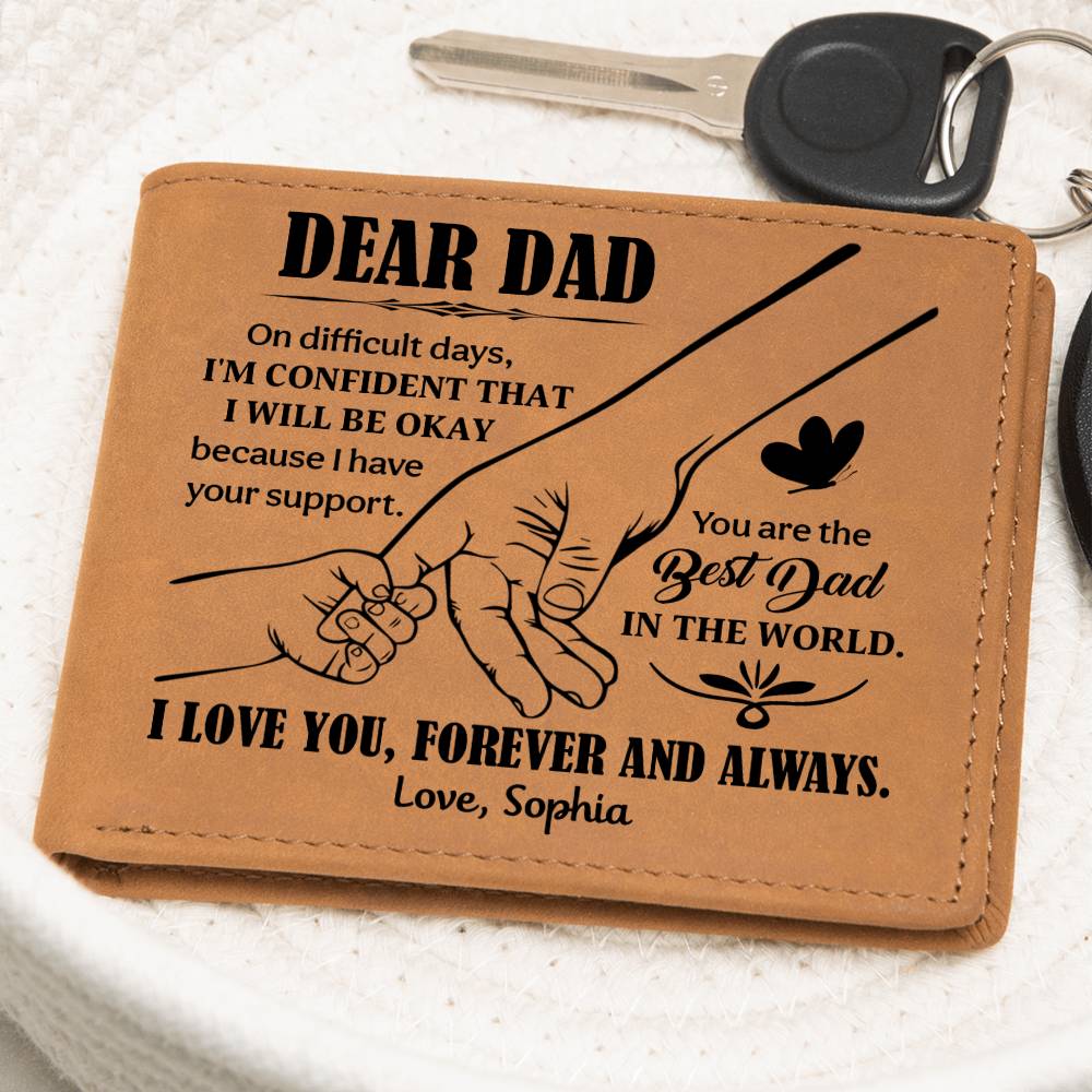 Personalized Dear Dad Leather Wallet - Emotional Father&
