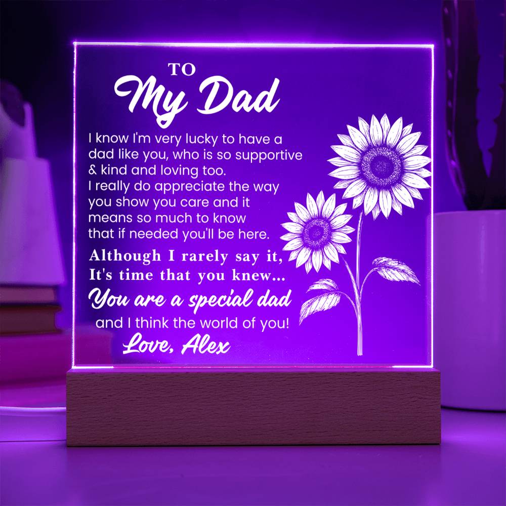 Personalized To My Dad LED Night Light Plaque - Emotional Father&