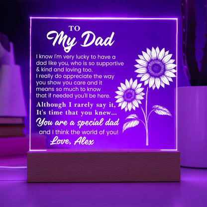 Personalized To My Dad LED Night Light Plaque - Emotional Father&