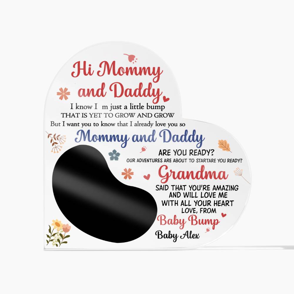 Custom Baby Bump Acrylic Plaque – Personalized Pregnancy Gift