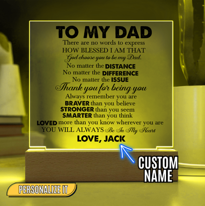 Emotional acrylic plaque for dad

