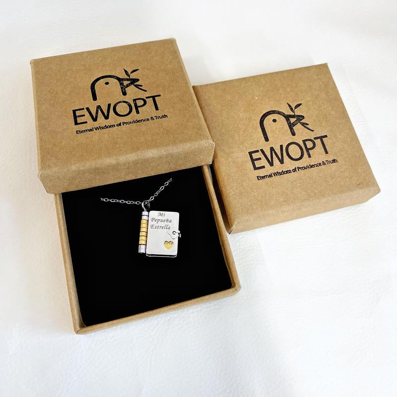 Book Necklace for Grandson/Granddaughter/Daughter/Son.Meaningful Jewelry of Love – Perfect Christmas Gift for Her/Heartfelt Black Friday Surprise