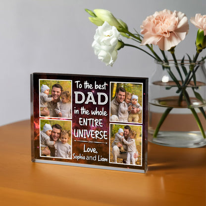The Best Dad Times Personalized 1st Father’s Day Acrylic Plaque – Custom Photo &amp; Dear Daddy Message Gift