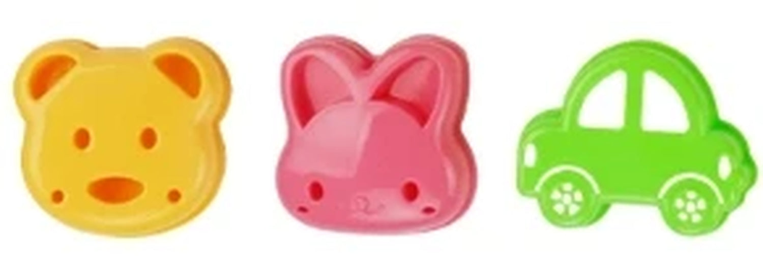 2Pcs Sandwich Mould Bear Cat Rabbit Car Shaped Bread Mold Cake Biscuit Embossing Device Crust Cookie Cutter Baking Pastry Tools