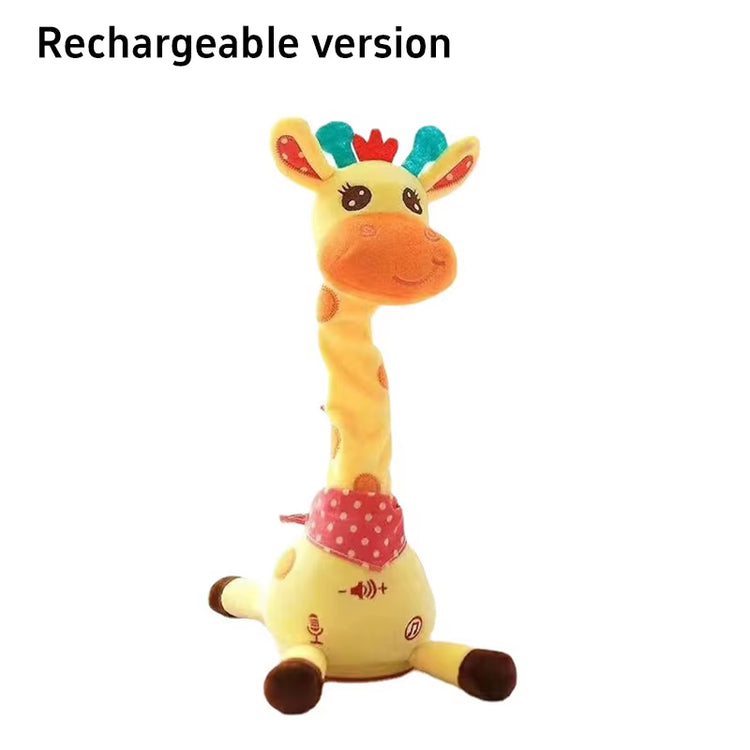 2025 Upgraded Music Giraffe Ornament English Version Singing, Dancing Repeating Your Words with Shining LED Lights Kid Day Gifts