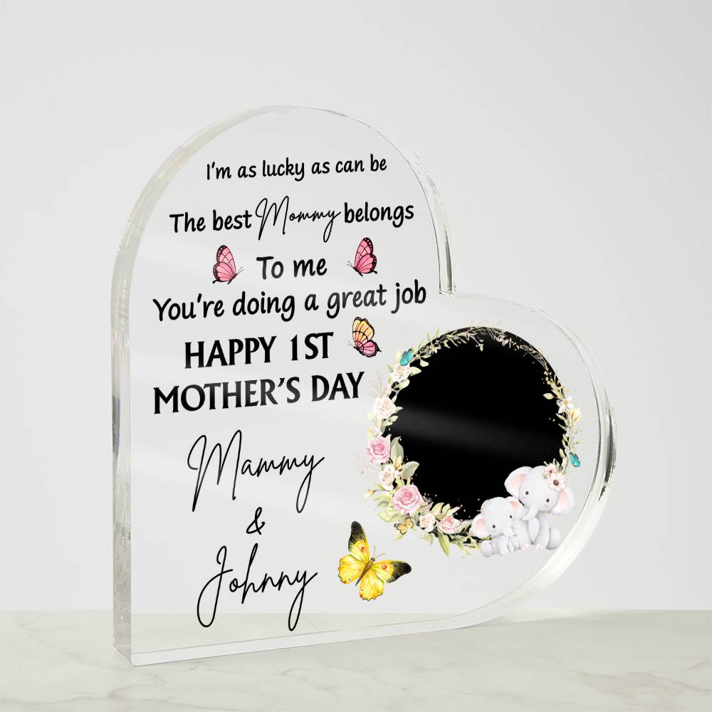 Personalized 1st Mother’s Day Photo Plaque – New Mommy Gift