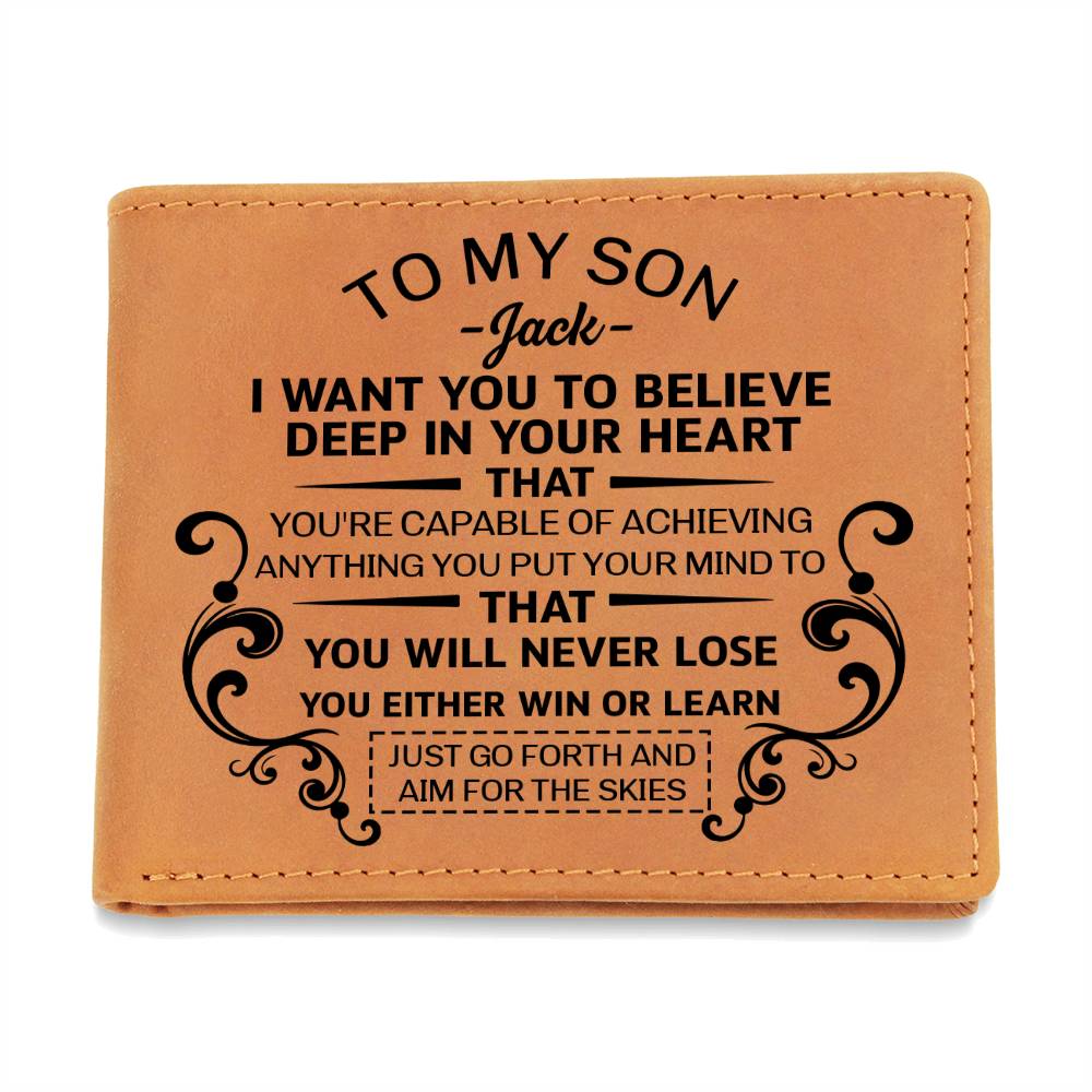 Sentimental son leather wallet