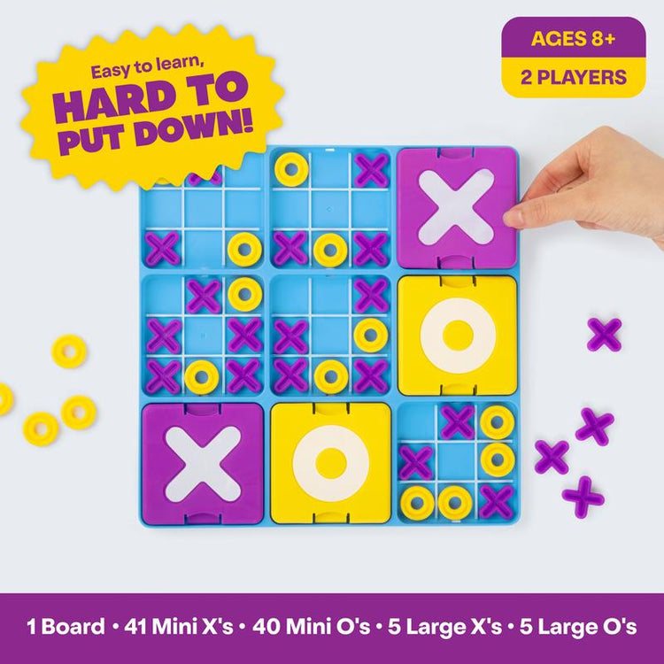 Ultimate Tic Tac Toe Family Strategy Game - 2 Game Modes - Fun Board Game for Kids and Adults