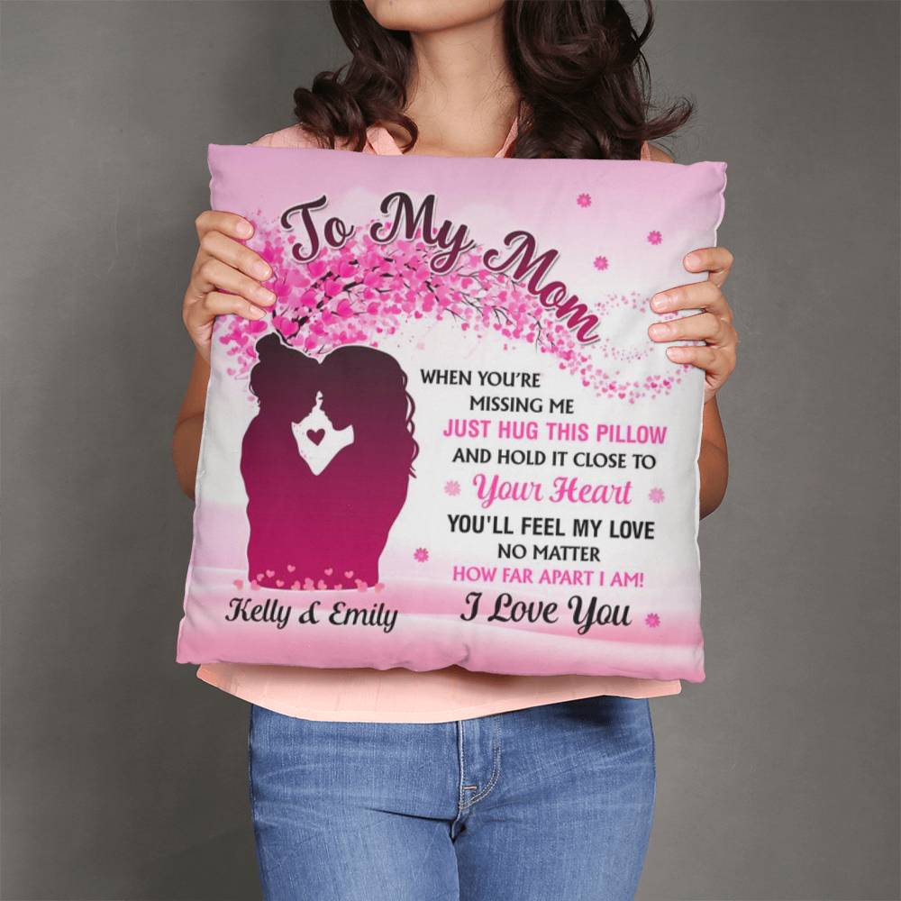 To My Mom Personalized Pillow – Mother’s Day Gift for Mom from Kids, Custom Name Mom Pillow, Sentimental Mom Throw Pillow