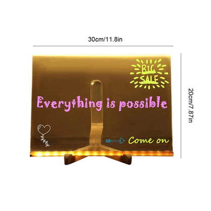 Light up Acrylic Message Board Rewritable DIY Children&