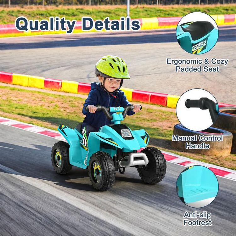 CIPACHO 6V Kids Ride on Electric ATV, Ride Car with 4 Wheels, Ride-On Toy for Toddlers 3-5 Boys & Girls