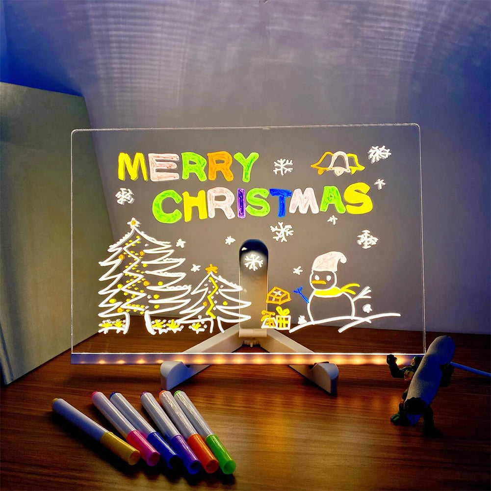 Light up Acrylic Message Board Rewritable DIY Children&