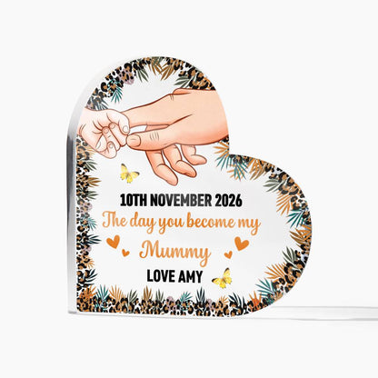 Custom The Day You Became My Mommy Plaque – Personalized Gift