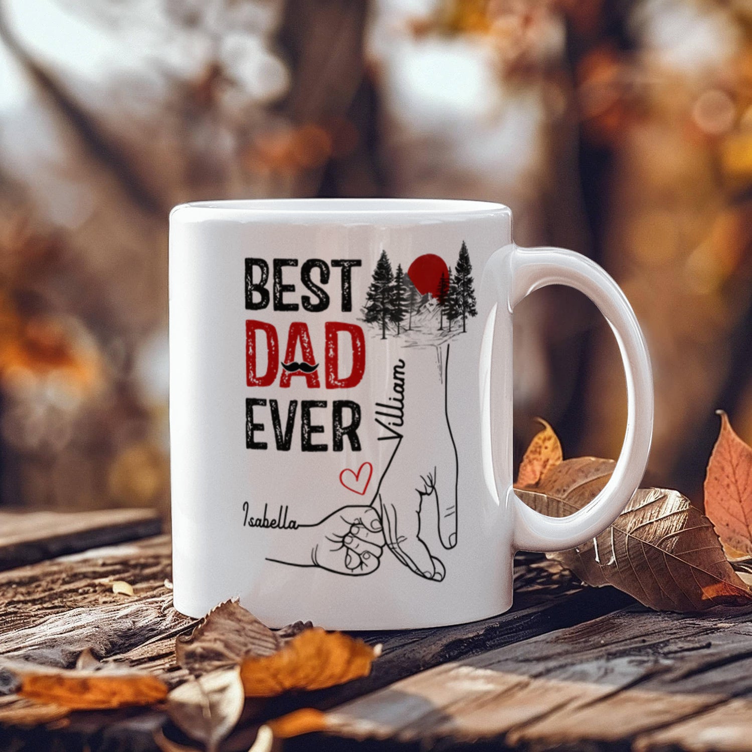 Best Dad Ever Personalized Mug – Custom Dad Coffee Mug with Kids Names, Father’s Day Gift from Kids