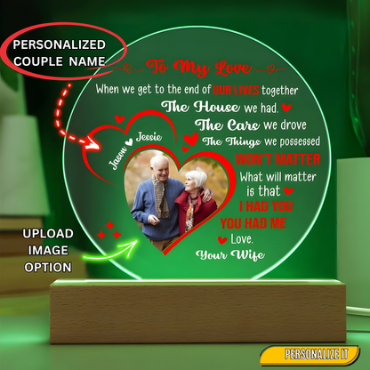 Personalized Couple LED Acrylic Plaque – Custom Names Romantic Love Light Gift, Anniversary or Wedding Keepsake Home Décor