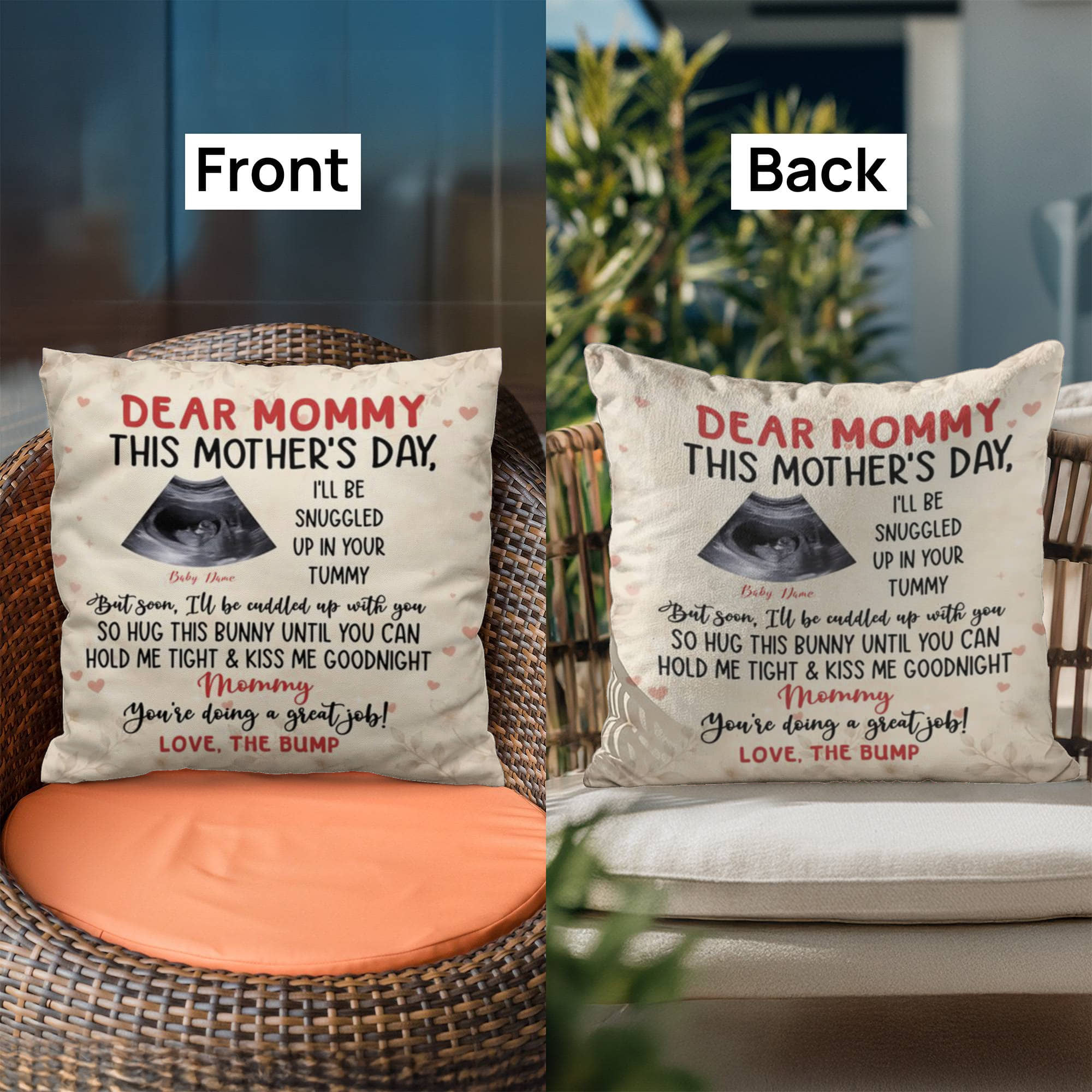 Baby Bump Mother’s Day Gift Pillow

