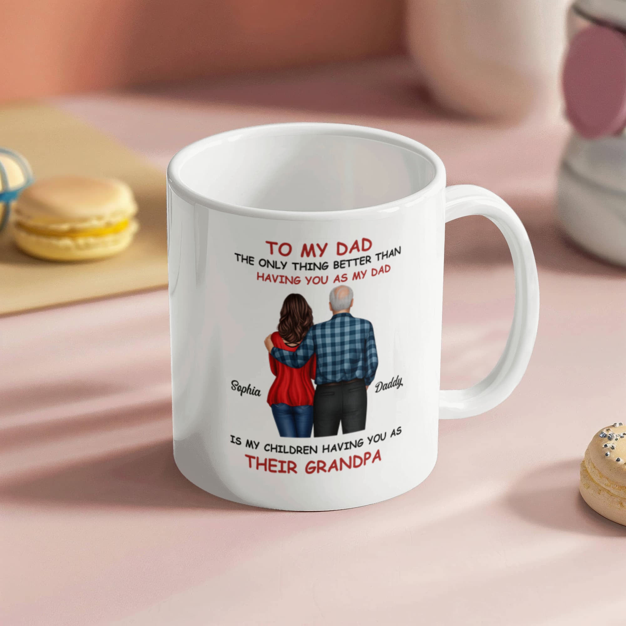To My Dad Grandpa Mug – Father to Grandpa Gift, Personalized Dad Mug from Daughter, Father&
