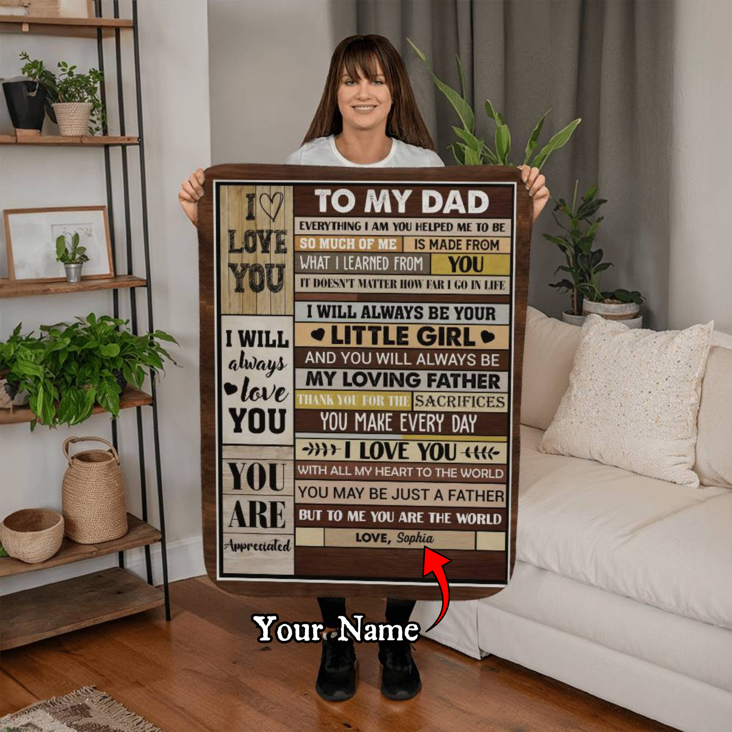 My loving father keepsake blanket
