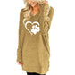 Loose Long-Sleeved V-Neck Pocket T-Shirt with Slits