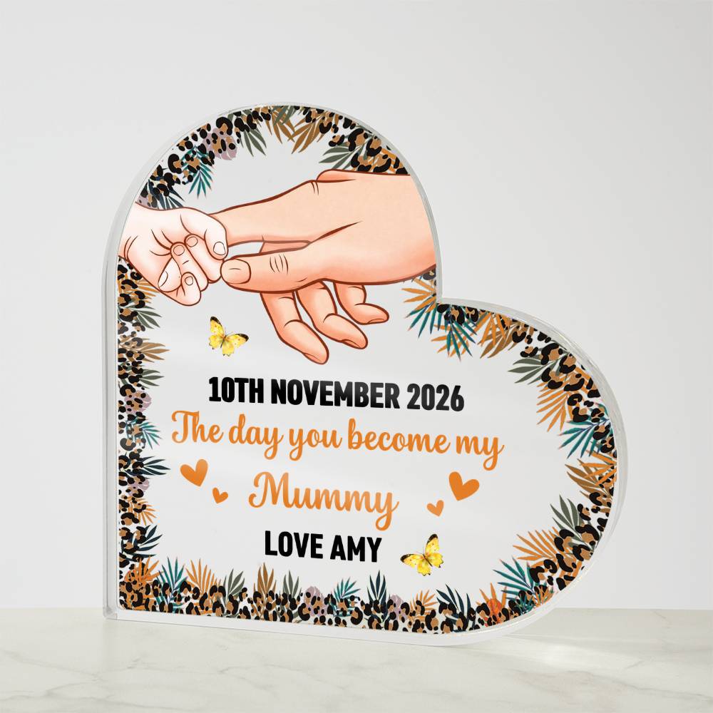 Custom The Day You Became My Mommy Plaque – Personalized Gift