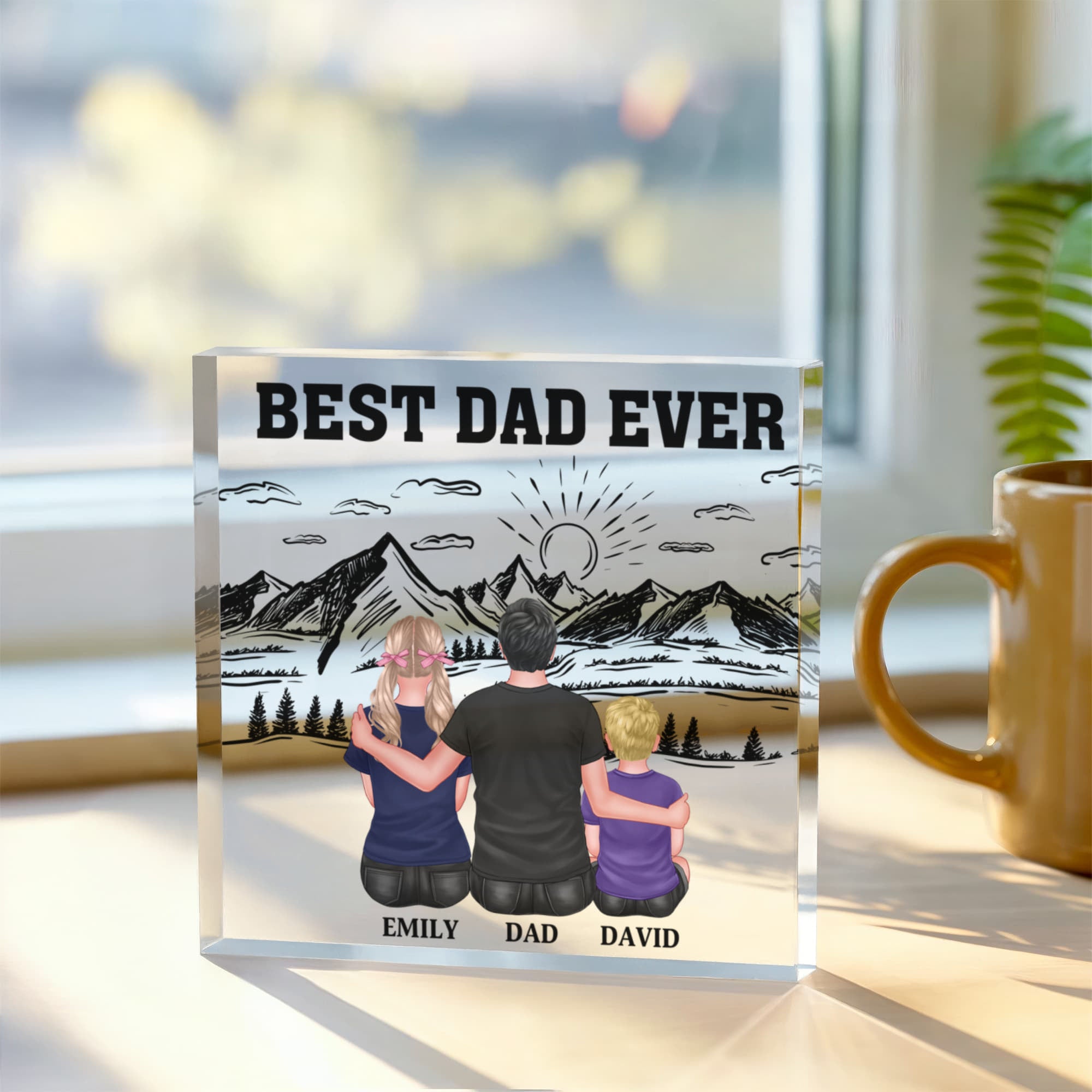 Best dad ever acrylic plaque personalized with kids names
