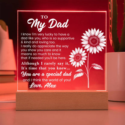 To my dad personalized acrylic LED plaque gift
